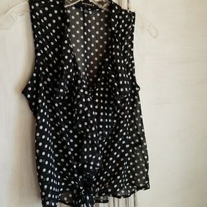 Vintage polka dot ruffle shirt